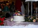 SIDE CAKE WITH FOUNTAIN WITH WHITE DOTS